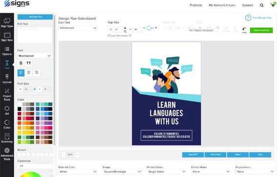 signs.com design tool with Postcards signs