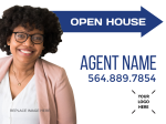 Open House Blue with Arrow 1.5:1