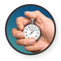 Call out image showing hand with stopwatch